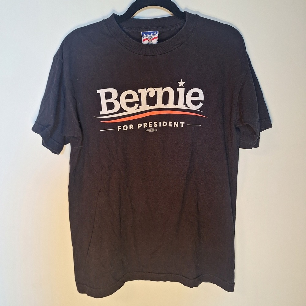 Bernie Sanders for President 2016 Political T-Shirt Black Union Made Size Medium